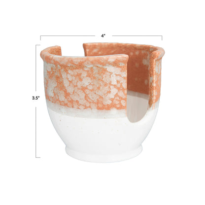 Stoneware Sponge Holder with Glaze