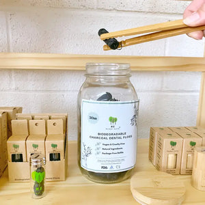 Vegan Eco Dental Floss w/Refillable Bamboo Container