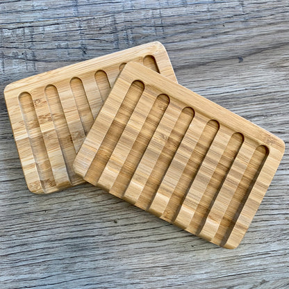 Waterfall Self-Draining Bamboo Soap Dish